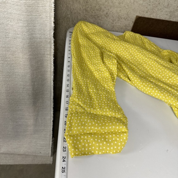 Rachel Zoe 100% Linen Womens 3X Yellow Polka Dot Resort Lagenlook Summer Casual - Picture 11 of 12